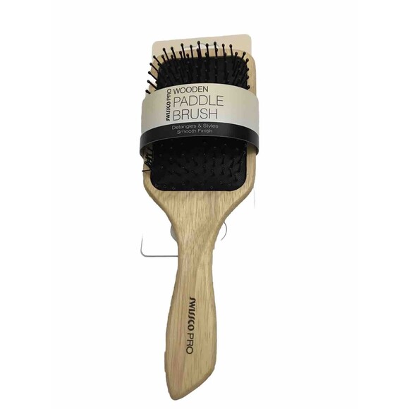Swissco Pro Wooden Paddle Brush  Detangles & Styles Smooth Finish Unisex - Picture 1 of 4